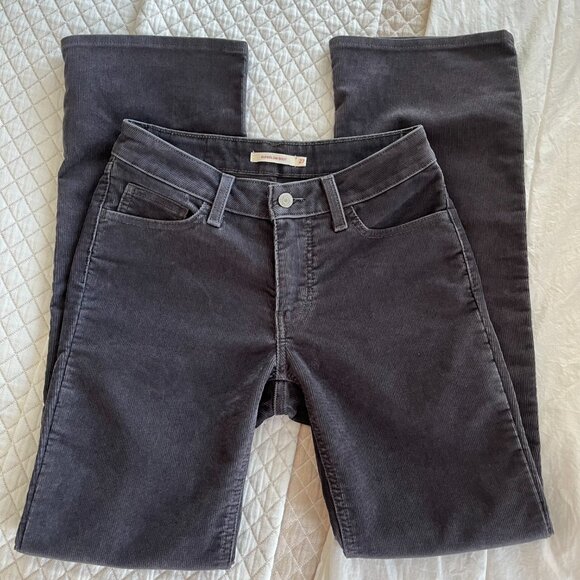 Levi’s Super Low Bootcut Corduroy Pants Gray, Women’s Size 27 Y2K Retro Low Rise - Picture 5 of 9